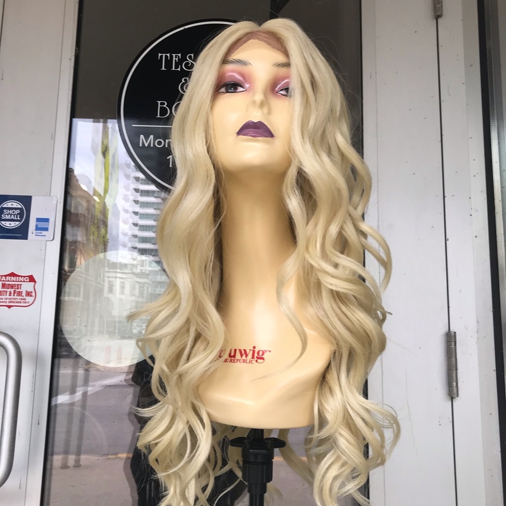 Wig Deep Wave 613 Long Wavy Wig Human hair Blende - Picture 5 of 8